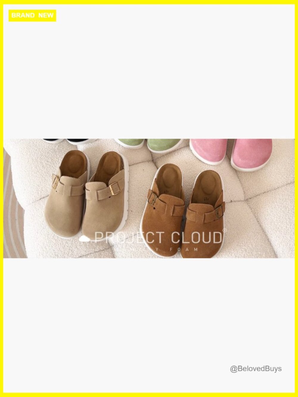 Genuine Leather Platform Clogs - Memory Foam Arch Support Cork Footbed Casual - Picture 7 of 7